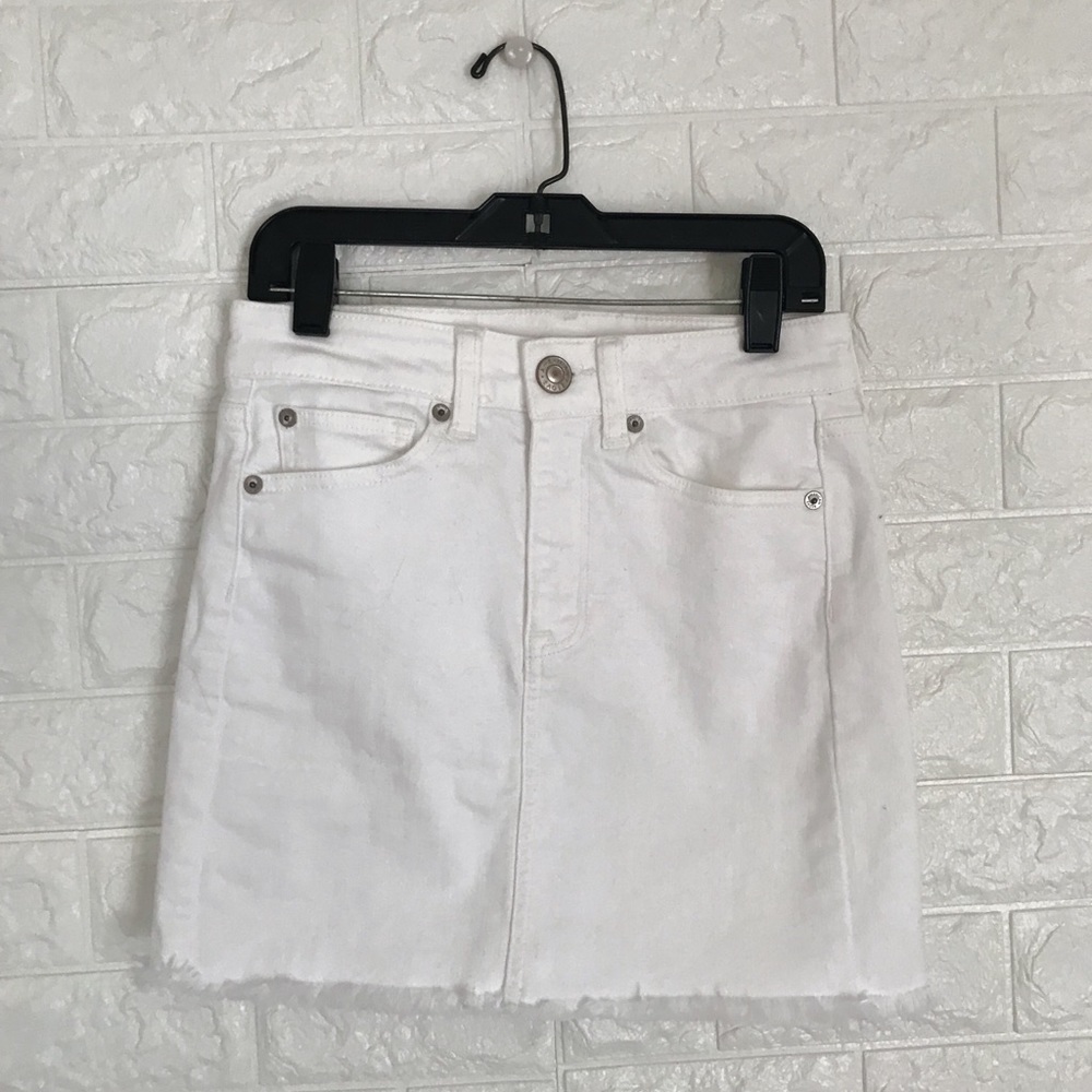 White Denim Skirt